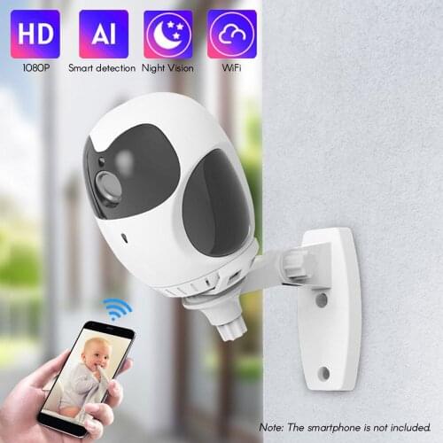 Mini Smart Security Camera 1080P HD Camera Night Vision Motion Detection with 360° Rotatable Base Bracket for Home Security