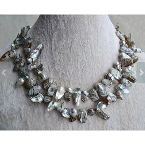 Smart Favorite Pearl Jewelry Long Baroque Pearl Necklace 34 inch 8-11mm Gray Freshwater Pearl Necklace Handmade Fine Women Gift