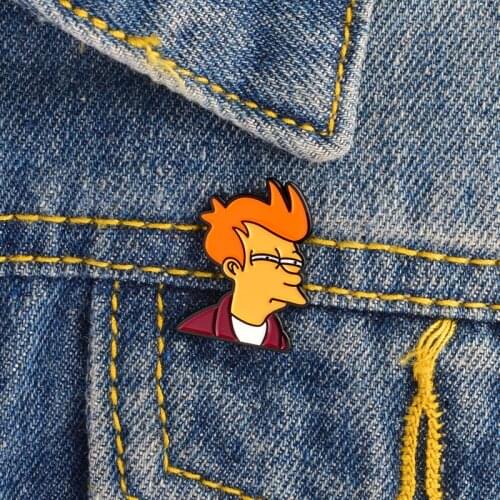 Molding unique Philip J. Fry flies a futuristic brooch badges for backpack