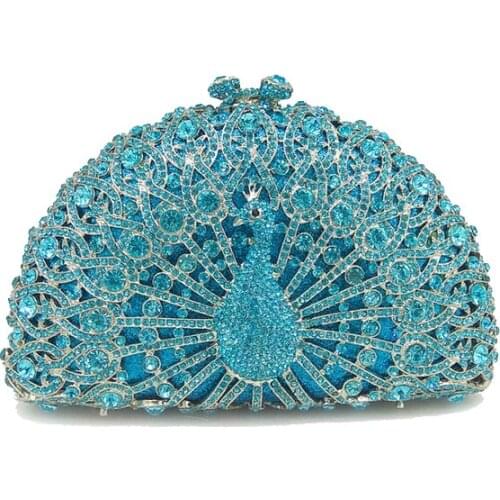 Blue Red Green Color Rhinestone Crystal Purse Elegant Women Evening Clutch Bags Fashion Lady Party Clutches Mini Prom Handbag