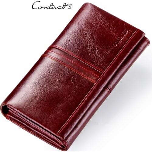 Womens Wallet Multifunctional Leather Ladies Wallet Leisure Long Clutch Large Capacity Wallet