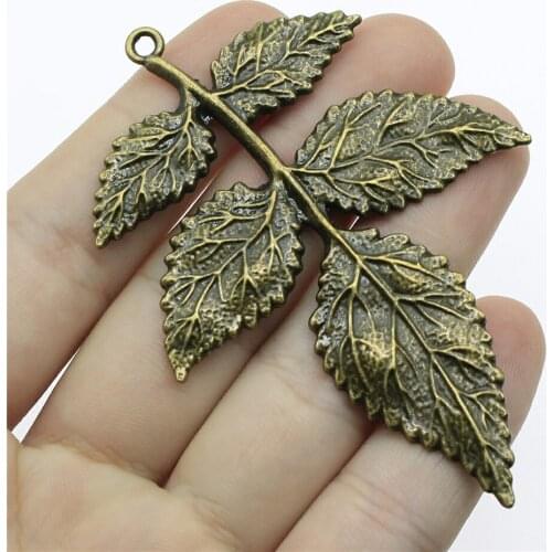 1pcs 79x56mm Vintage Leaf Branch Pendants Charm Jewelry Making Antique Bronze Color Branch Pendants Charm Big Branch