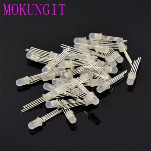10pcs-1000pcs DC5V PL9823 F5 5mm F8 8mm Round RGB LED P9823 chipset inside RGB Full color Frosted LED Chips