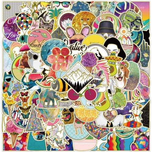 100pcs Transparent Bronzing Cute Stickers For Notebooks Stationery Notepad Vintage Sticker Scrapbooking Material Craft Supplies