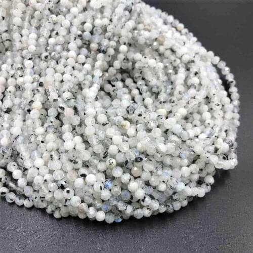 2 3mm Small Beads AB blue moonstone Natural stone beads quartz crystal Micro beads tiny stone beads jewelry making handmade bead