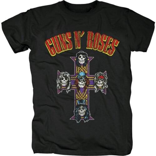 27 designs Streetwear Vintage Guns N' Roses GNR Rock Band Brand shirt 3D skull bone Cross heavy Metal Punk Cotton Guns N Roses