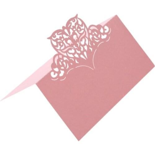 50Pcs/set Wedding Table Card Laser Cut Carved Heart Pattern Name Place Card Wishing Mard Card Wedding Banquet Birthday Supply