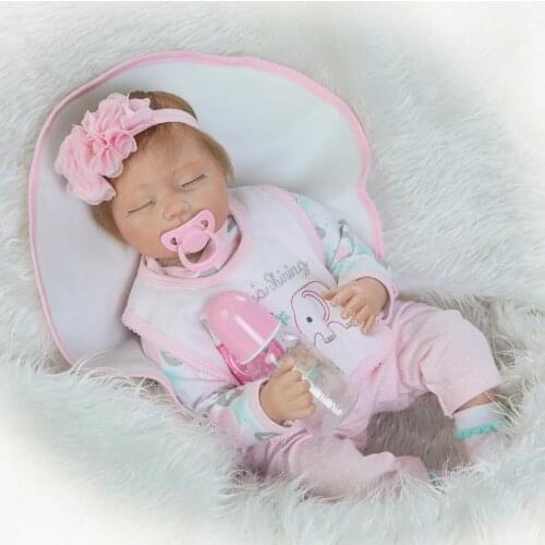 55cm Lifelike Reborn Babies Cloth Body Realistic Newborn Doll Eyes Closed Girl Sleeping Bedtime Toy Birthday Gift