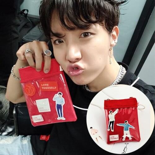 KPOP Bangtan Boys Album JHOPE Same Concert Canvas Crossbody Mini Bag Package Unisex Phone Should Bags With Stickers