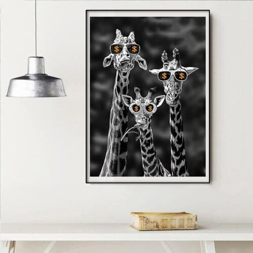 Diamond Embroidery Cross Stitch Giraffe with glasses 5D DIY Diamond Painting Full Square Round Nordic Home Living Room Decor