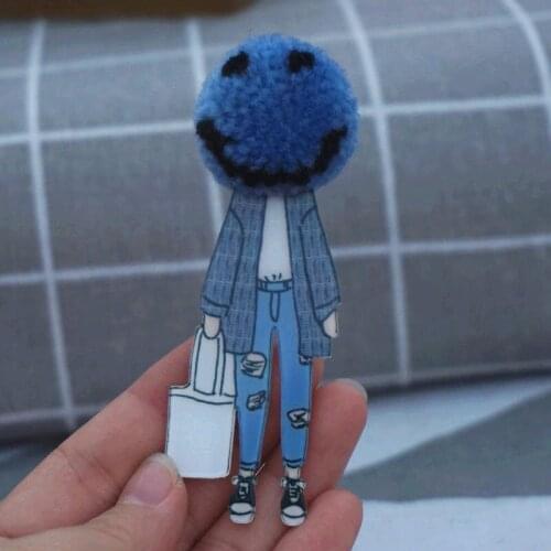 Woman Smiley face ball brooch new fashion brooch pins for lady woman brooch pins badges