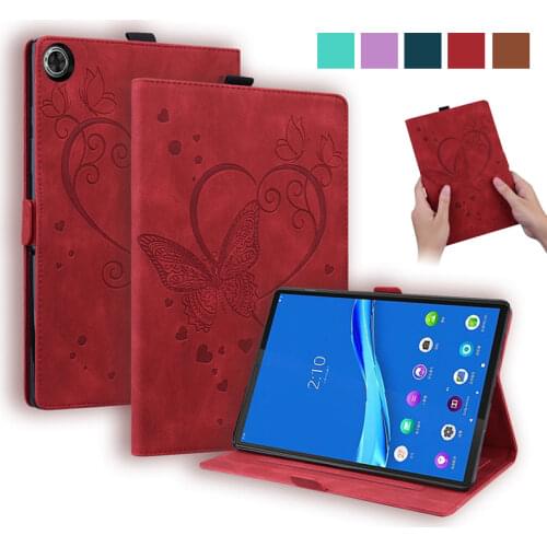 Emboss Butterfly Leather Flip Cover for Funda Lenovo Tab M10 HD tb x306f x306x Case Wallet Tablet For Lenovo Tab M10 HD 2nd Gen