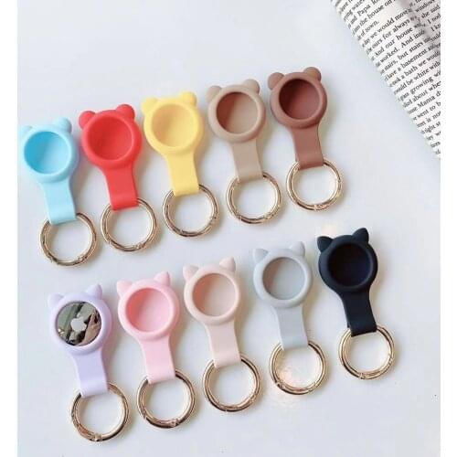 Anti-Lost Locator Tracker Case for Apple Airtags Shockproof Anti-scratch Keychain Protective Silicone Cover Sleeve For Air Tag