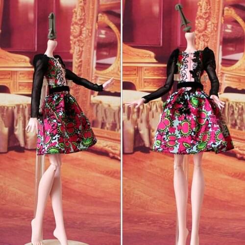 Black Lace Floral Dress For Demon Monster Doll High Quality Clothes For Ever After High Doll Party Dress 1/6 Doll Accessory Toy