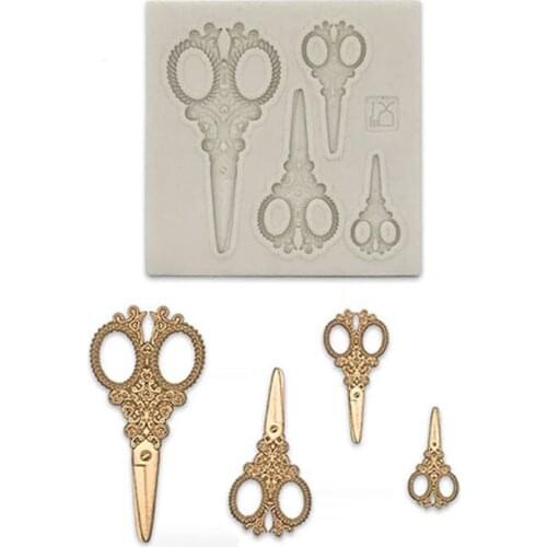 DIY Shiny Mini Scissors Shape Keychain Mold Resin Crafts Other Hand Tools Silicone Mould