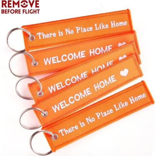 Designer Style Biker Lover Keychain for Motorcycles and Cars Embroidery Welcome Home Keychains For Mens Gifts Tag Key Holder