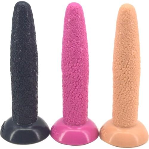 Long Silicone Anal Plug With Suction Cup Anal Massage Dildo Masturbator Sex Products Flexible Soft Anal Dildo Unsmooth
