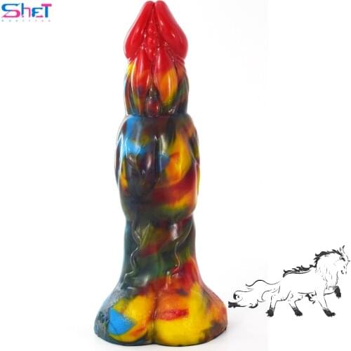 SHET Long Silicone Dildo Male and Female Masturbation Products Skin-Friendly and Comfortable Penis Anal Plug Sex Toys for Women