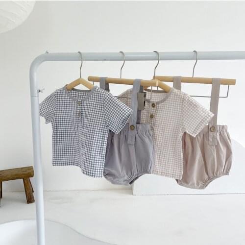 Baby Boys Clothes Set Gentleman Newborn Baby T-Shirt + Pants 2Pcs/set Infant Clothing Set Plaid Kids Playsuit For Boys Outfits