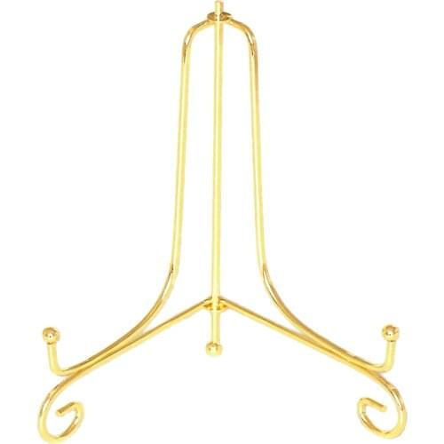 Home China Plate Display Stand Rack Photo Frame Display Easels Gold 6inch