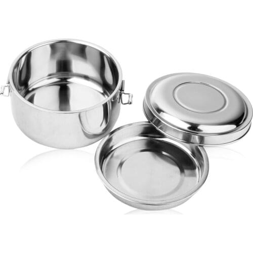 Double Layers Thickened Stainless Steel Insulated Lunch Box Round Student Bento Boxes Portable Food Container