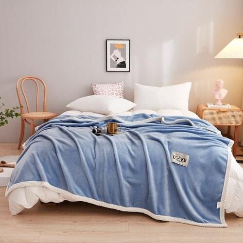 Flannel Fur Thicken Blanket Warm Winter Sofa Canap Blanket Baby Bedspread Journey Cover