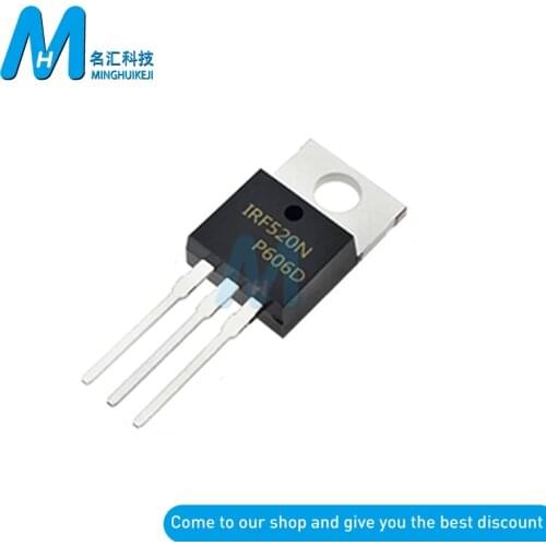 10pcs IRF520 IRF520N IRF520NPBF N-channel TO-220 100V High power field effect tube new original