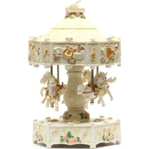 Cool sound colorful glowing carousel crafts to send birthday gifts to friends wife love girls