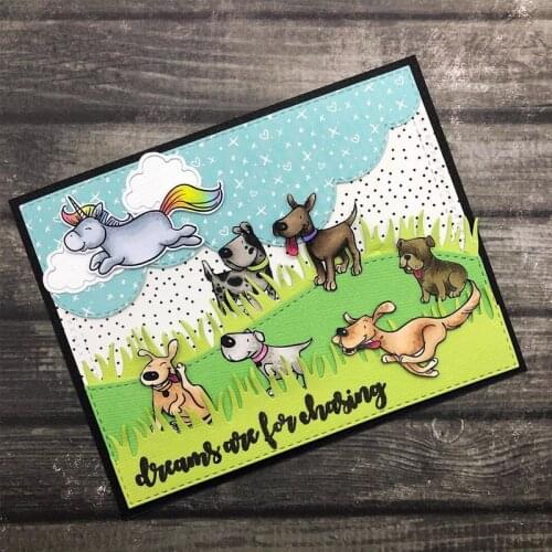 Dogs "I Woof You" Metal Cutting Dies& Coordinating Stamps For Scrapbooking Craft Die Cut Card Making Embossing Photo Album