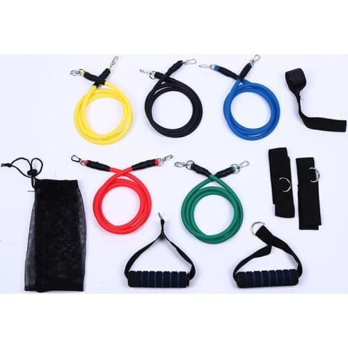 Mounchain 11PCS/Set Pull Rope Set Elastic Tube Resistance Training Device Fitness Equipment Exercise Kit