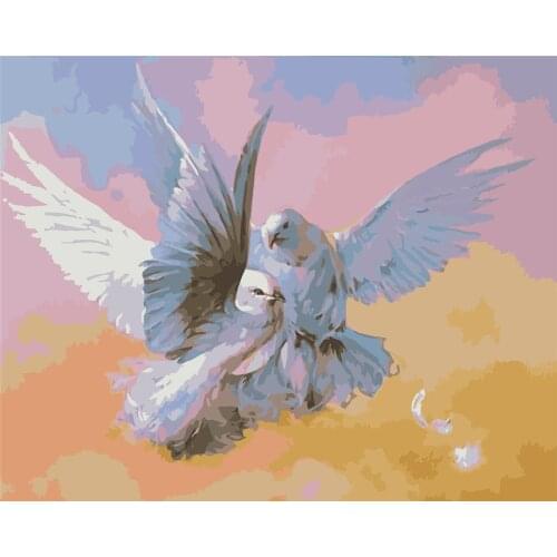 Hagiography Love Diy Painting By Number Canvas Kits Dog Unique Gift Frameless Acrylic Paint Coloring By Numbers Animal Decor