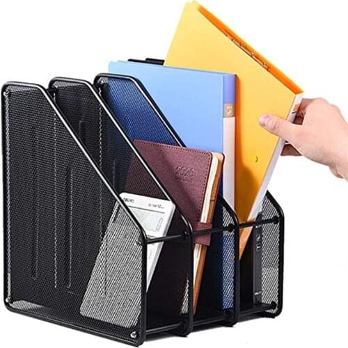 Desk Organize Office Storage Box Desktop File Rack Home Bookends Book Holder Business A4 Document Trays Magazine Pen Holder