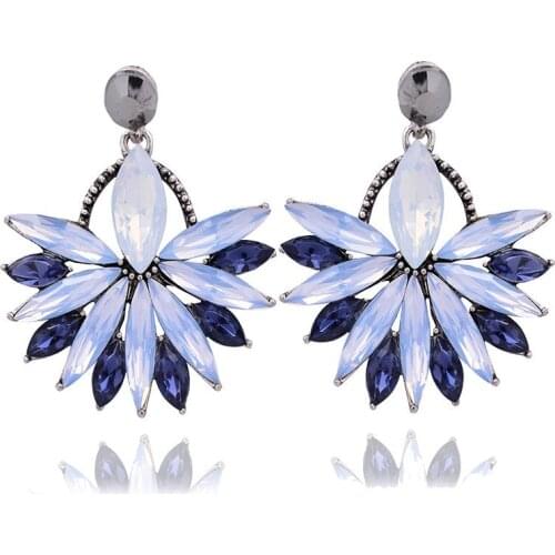 2021 New Arrival Stud Earrings Earrings Uroru Fashion Cn(origin) Geometric Rhinestone Women Trendy Push-back Stud Earrings