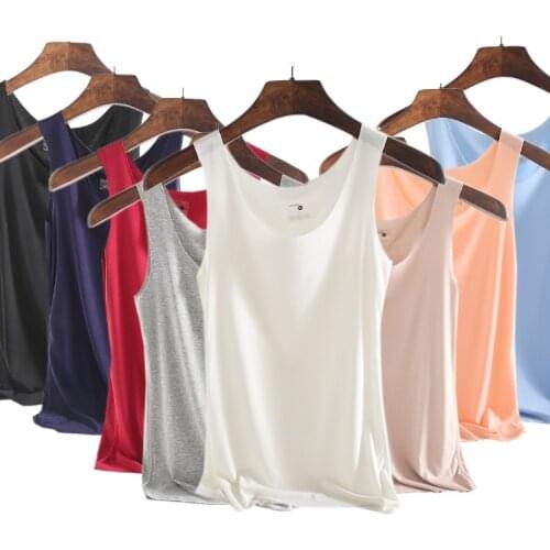 Obrix Basic Modal Female Sweet Tank Top O-Neck Sleeveless Comfy Sexy Summer Light Camis For Women