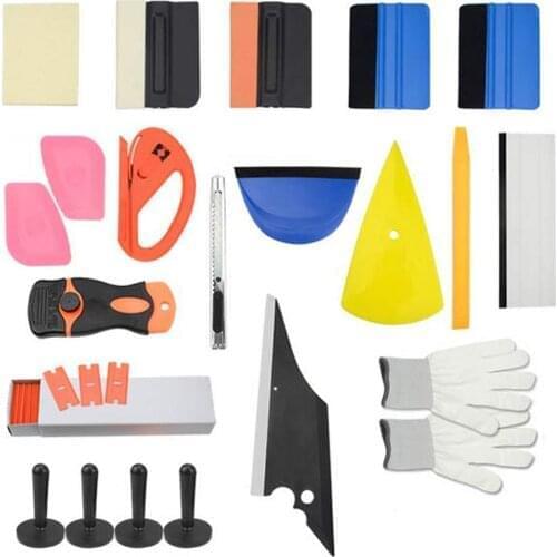 Window Tint Tool Kit Vinyl Car Wrap Stickers Tool Set Auto Car Accessories Carbon Foil Tinting Squeegee Film Cutter Knife