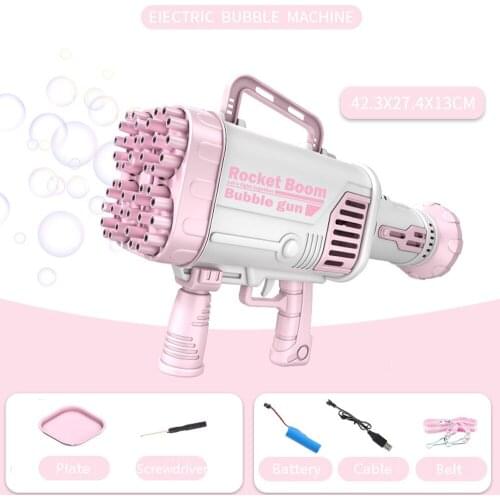 Gatling Electric Bubble Gun Gatlin Bubble Machine Soap Bubbles Toys for Children Magic Bubble Soap Bathroom Summer Outdoor Toys
