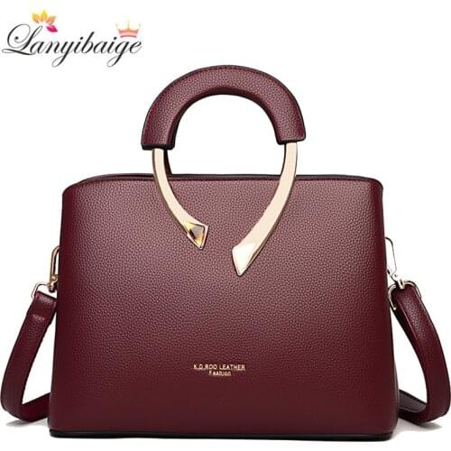 Luxury Brand Women Handbag Designer Metal Handle Leather Handbags Fashion Crossbody Bags for Women 2020 Shoulder Messenger Bags