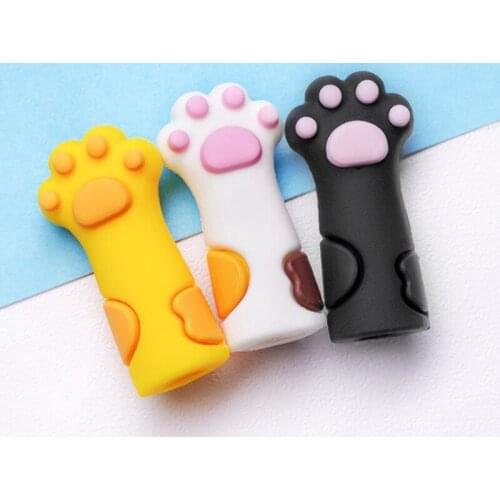 Cute Cat Paw Silicone Nipper Cover Protective Sleeve For Nail Cuticle Scissors Manicure Pedicure Tools Dead Skin Tweezers Cap
