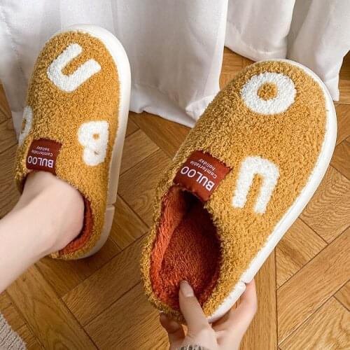 Cute Women Slippers Fluffy Furry Slippers Women Men Thick Sole Indoor Shoes Woman Non-Slips Ladies Slides Soft Couple Flat Shoes