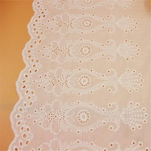 Super-widely Exquisite Cotton100% Cloth Embroidery Lace Trim DIY Sewing Accessories Lace Fabric Width 44cm 3Yds/lot