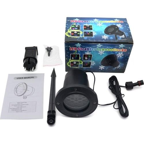 LED Snowflake Christmas Projection Light Outdoor Garden Light Laser Snowflake Decoration Halloween Wedding