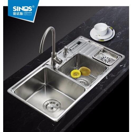 Thickened quality 304 stainless steel handmade double basin sink kitchen countertop basin sink