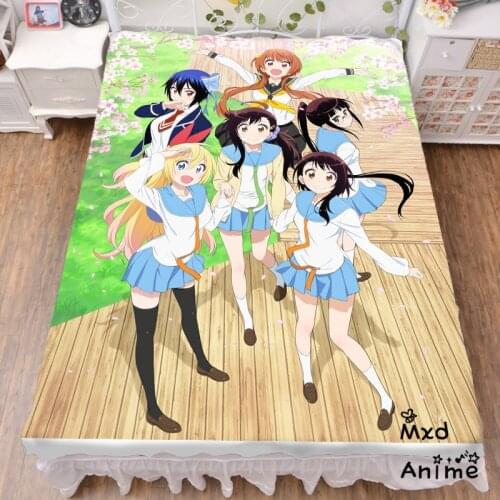 Japanese Anime Nisekoi Bed sheet Throw Blanket Bedding Coverlet Cosplay Gifts Flat Sheet