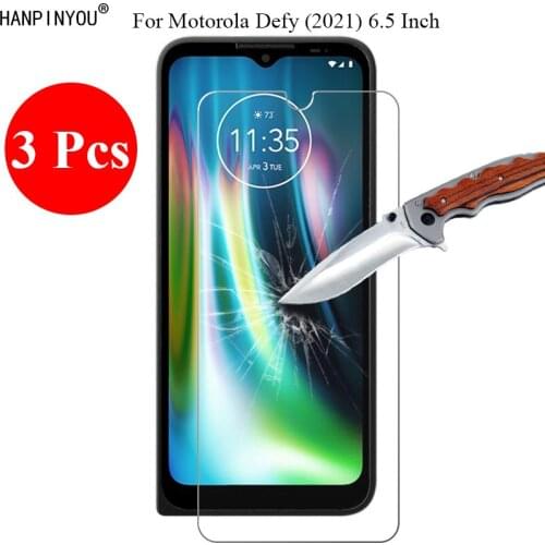 3 Pcs/Lot 9H 2.5D Tempered Glass Screen Protector For Motorola Defy (2021) 6.5" Protective Film + Clean Tools