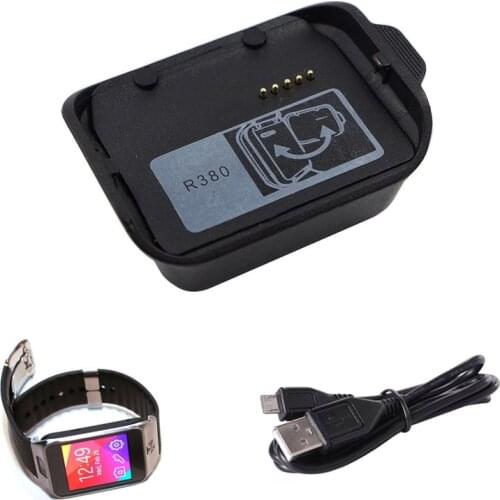 SM-R380 Smart Watch Battery Charger For Samsung Galaxy Gear 2 R380 Adapter with USB Cable Charging Dock Gender Black Desktop