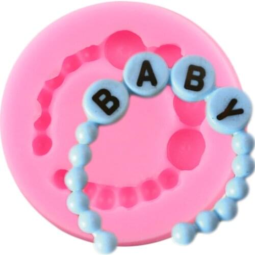 Pearl Necklace Silicone Molds Baby Birthday Fondant Cake Decorating Tools Cupcake Topper Candy Clay Chocolate Gumpaste Moulds