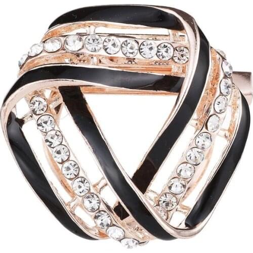 Women Fashion Romantic Gold Color Alloy Rhinestone Brooches Scarf Buckle Dual Purpose Silk Scarf Clip For Wedding Jewelry