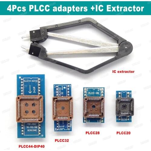 4PCS/Lot PLCC44-DIP40 PLCC32 PLCC28 PLCC20 With IC Extractor For TL866ii Plus RT809H Universal Programmers