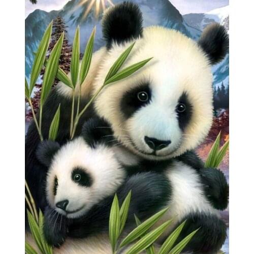 5d-Diamond-Painting Panda Diamond Embroidery Cartoon Cross-Stitch European And American Style Home Decor Round Diamond Art