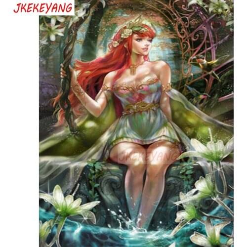 5D DIY square/round Diamond painting Pretty fairy Cross Stitch Diamond Embroidery Pattern Rhinestone J3065